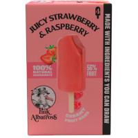 Helado cremoso de fresa-frambuesa PINK ALBATROSS, pack 4x48 g