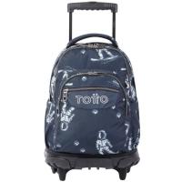 TOTTO Renglones motxila gurpilekin, Astronauta estanpatua, 52x37x25 cm TOTTO Renglones motxila gurpilekin, Astronauta estanpatua, 52x37x25 cm