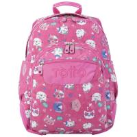 TOTTO Crayoles motxila, katu arrosen estanpatua, 44x33x13,5 cm TOTTO Crayoles motxila, katu arrosen estanpatua, 44x33x13,5 cm