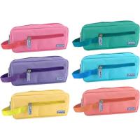 Estuche 2 cremalleras y asa Neón Pastel ¿Cuál te llegará? 331775 LAGART, 21x9x7 cm