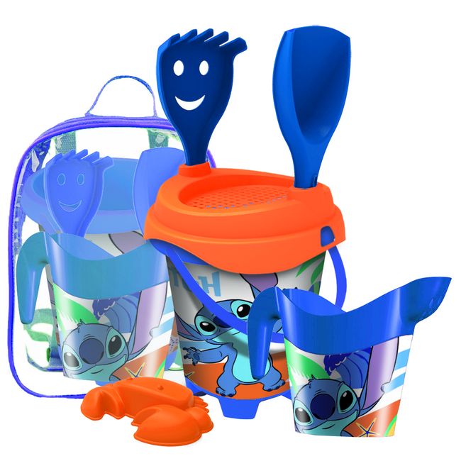Mochila playa Stitch con cubos y accesorios, edad rec:+3 años MONDO Mochila playa Stitch con cubos y accesorios, edad rec:+3 años MONDO