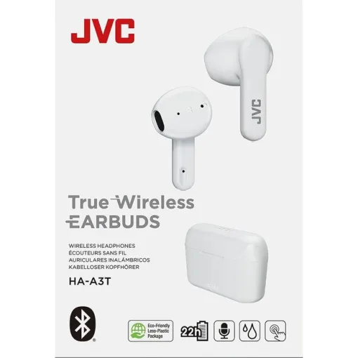 Auriculares de botón inalámbricos blancos, TW  HA-A3T JVC