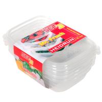 Fiambrera rectangular desechable McFresh, 198x142x57 mm HEIDRUM, set 3x0,9 litros