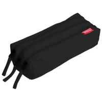 Estuche portatodo negro, 3 cremalleras, 400185104 ENRI, 22x8x4 cm