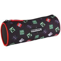 Estuche portatodo redondo, cremallera y forro MINECRAFT, 8x22x8 cm
