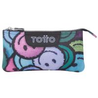 Estuche tres compartimentos Emojis Tablero TOTTO, 22x11x3,5 cm