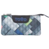Estuche tres compartimentos Bloques Tablero TOTTO, 22x11x3.5 cm