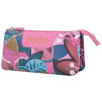 Estuche tres compartimentos Jaguar Tablero TOTTO, 22x11x3.5 cm