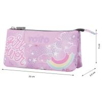 Estuche tres compartimentos Positive World Tablero TOTTO, 22x11x3.5 cm
