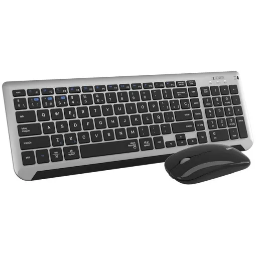 Teclado y ratón inalámbrico gris/negro, 2.4G Combo Dual Prestige SUBBLIM
