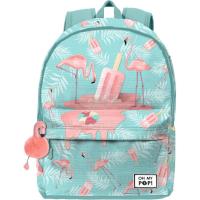 Mochila HS FAN 2.2 Ice Flamingo azul, 2 cremalleras, 6998 OH MY POP!, 44x31x18 cm