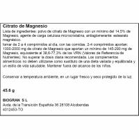 Mg 500 citrato de magnesio EL GRANERO INTEGRAL, bote 60 uds