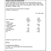 Vegan snack de lenteja LA GRANJA, bolsa 40 g