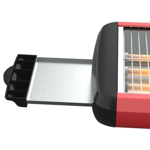 Tostador horizontal rojo y negro, 700 W, Stillo Red 3 TC5309 SOLAC