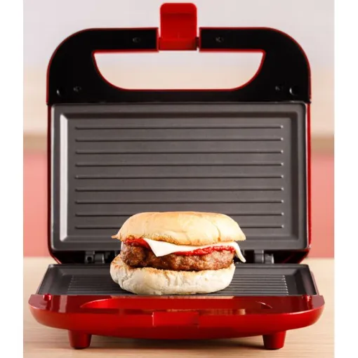 Sandwichera grill roja, 750 W, Buon Panini II SD5058 SOLAC