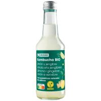 Kombucha de limón y jengibre EROSKI, botella 250 ml