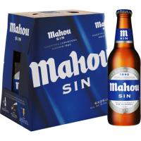 Cerveza tostada 0,0 MAHOU, pack botellín 6x25 cl