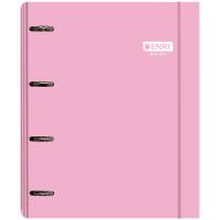 Carpeta A4 rosa, 4 anillas + recambio de 100 hojas cuadrícula 5x5, 400186402 ENRI