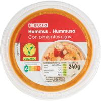 Hummus de pimiento rojo EROSKI, tarrina 240 g Hummus de pimiento rojo EROSKI, tarrina 240 g