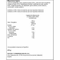 Mayonesa ligera HELIOS, frasco 270 g