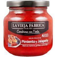 Salsa dulce pimiento rojo y jalapeño LA V. FABRICA, frasco 280 g Salsa dulce pimiento rojo y jalapeño LA V. FABRICA, frasco 280 g