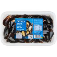 Mejillón vivo-limpio, bandeja 1 kg