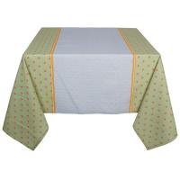 Mantel Warm Boho verde y azul, 100% algodón, 150x200 cm