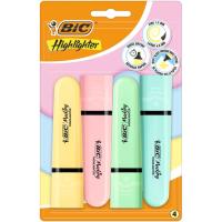 Marcador fluorescente, 4 colores pastel, Marking Flat BIC, pack 4 uds