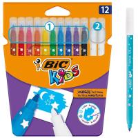 Rotuladores, 10 colores y 2 correctores, Magic Felt Kids BIC, pack 12 uds