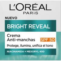 Crema anti manchas bright reveal SPF50 L'OREAL, tarro 50 ml