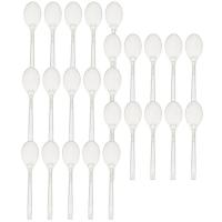 Cucharilla de postre reutilizable, plástico transparente SP-BERNER, pack 25 uds