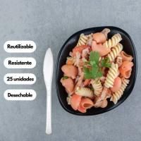 Cuchillo reutilizable, plástico transparente SP-BERNER, pack 25 uds