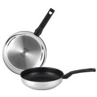 Sartén de acero inoxidable Efficace, para todo tipo de fuegos ALZA, set Ø20 y 24 cm