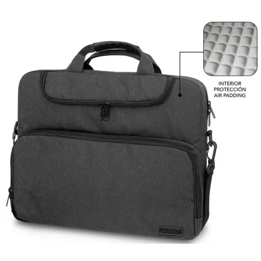 Maletin 15,6", dark grey, air padding 360 sleeve SUBBLIM