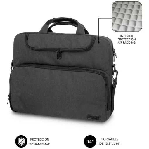 Maletin 13,3"-14", dark grey, air padding 360 sleeve SUBBLIM