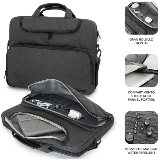 Maletin 13,3"-14", dark grey, air padding 360 sleeve SUBBLIM