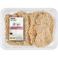 Filete de lomo de cerdo empanado EROSKI, bandeja aprox. 450 g