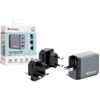 Cargador de red universal negro, 2 USB Type-C 65W y Type A 30W, GNC-65 VERBATIM