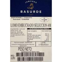 Lomo curado BASURDE, al corte, compra mínima 100 g