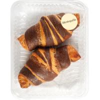 Croissant dúo 16% relleno cacao EROSKI, 2 uds
