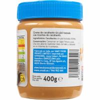 Crema de cacahuete con trocitos EROSKI, frasco 400 g