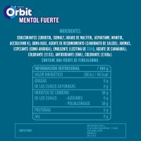 Chicle de mentol fuerte en gragea ORBIT, bote 64 g