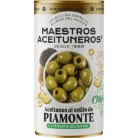 Aceituna estilo piamonte trufa blanca M.ACEITUNEROS, lata 150 g Aceituna estilo piamonte trufa blanca M.ACEITUNEROS, lata 150 g
