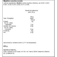 Mejillón natural con concha ARTEIÑAKI, tarrina 600 g
