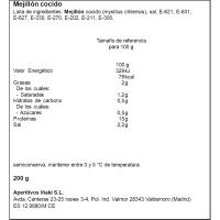 Mejillón cocido ARTEIÑAKI MVM, tarrina 150 g