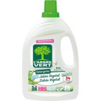 Detergente gel ecológico vegetal L'ARBRE VERT, garrafa 34 dosis