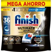 Lavavajillas máquina FINISH ULTIMATE PLUS, bolsa 36 dosis
