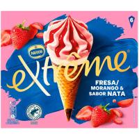 EXTREME marrubi eta esne gain konoa, 6 ale, kutxa 438 g