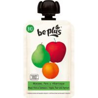 Manzana, pera y albaricoque bio BE PLUS, bolsita 100 g