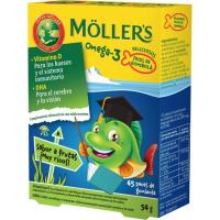 Gominolas infantiles Omega 3 sabor frutas MOLLERS, caja 45 uds